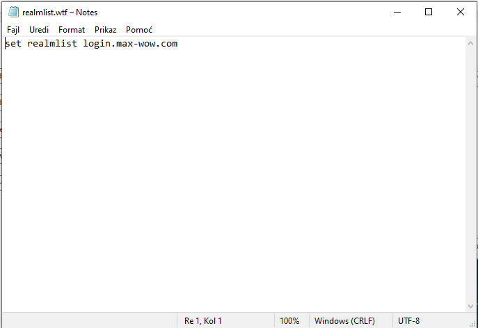 Realmlist file